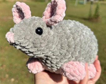 Crochet Amigurumi Ratte, emotionale Unterstützung Häkelratte, niedliche Haustier-Ratte