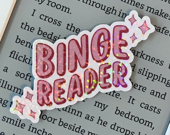 Binge Reader Glitter Sticker