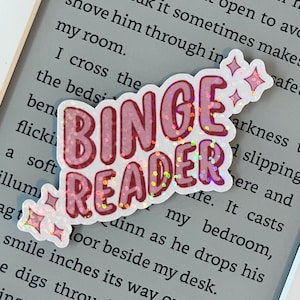 Binge Reader Glitter Sticker