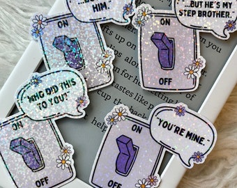 Turned On • Romance Trope • Holographic Sticker