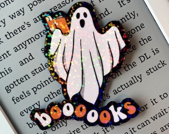 Boooooks Ghost Glitter Sticker