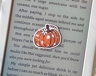 Bonita pegatina holográfica de calabaza otoñal