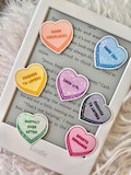 Glitter/Matte Candy Heart Romance Tropes and Tags Sticker