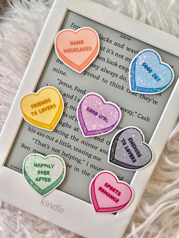 Glitter/Matte Candy Heart Romance Tropes and Tags Sticker