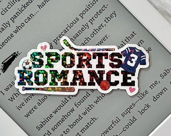 Pegatina holográfica con temática de romance deportivo