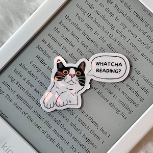 ¿Qué estás leyendo? • Lectura de gato • Adhesivo holográfico