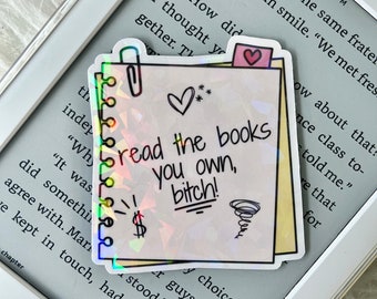 Lees de boeken die je bezit • Holografische sticker