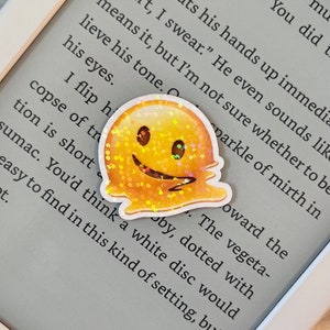 Emoji de rosto derretido • Adesivo holográfico