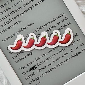 Cinco emojis de chiles picantes • Pegatina holográfica de romance picante