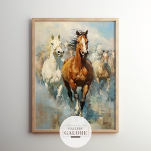 Wild Horses Digital Print, Southwest Room Decor, Vintage Horse Painting, Equestrian Art Prints, Farmhouse Wall Decor, Printable Wall Art