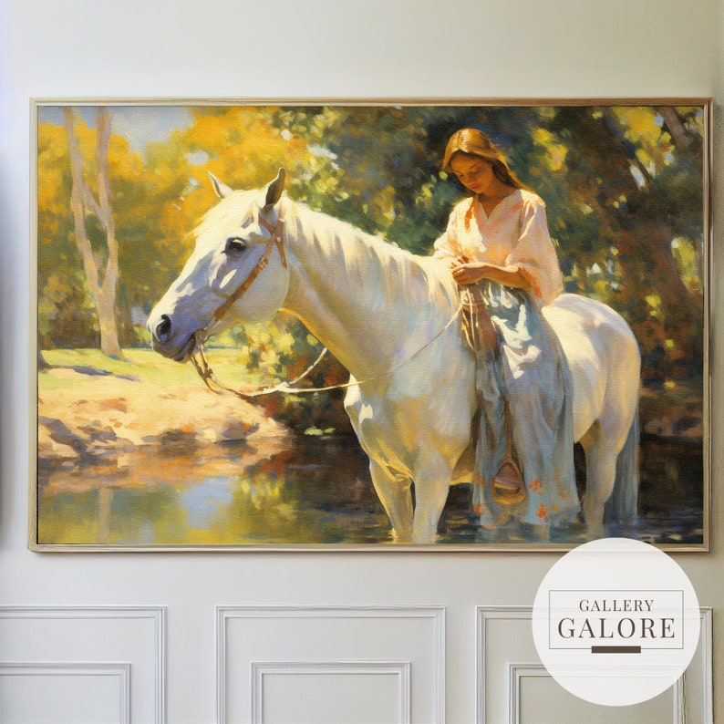 Woman on Horse Print: Vintage Equestrian Wall Art (digital Download) - Etsy