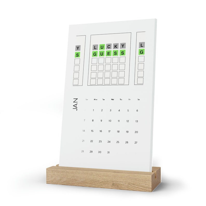 Wordle 2024 Desk Calendar, 2024 Calendar, 2024 With Wooden Stand