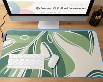 Giant Green Leaf Desk Mat, Aesthetic Desk Accessory, Cute Workspace, Girl Desk, Boho Chic, Desk Topper, Fun Desk Pad, Office Desk Decor