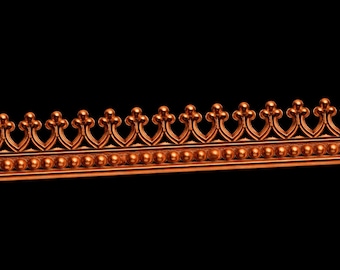 SWJ™ 99 % koppartråd för galleribezel – “Kronmönster” x 12 tum (5,21 x 0,69 mm) – Död mjuk kopparremsa för cabochoner | SWJ Supply