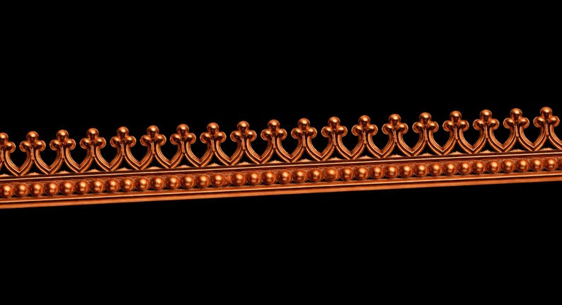 SWJ™ 99% Copper Gallery Bezel Wire – “crown” Pattern X 12 Inches (5.21 ...