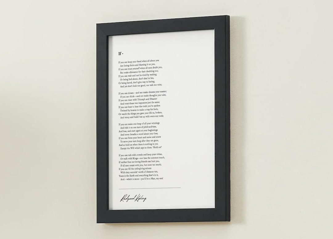 If Printable If— by Rudyard Kipling – Printable Poem Wall Art (digital PDF Download ...