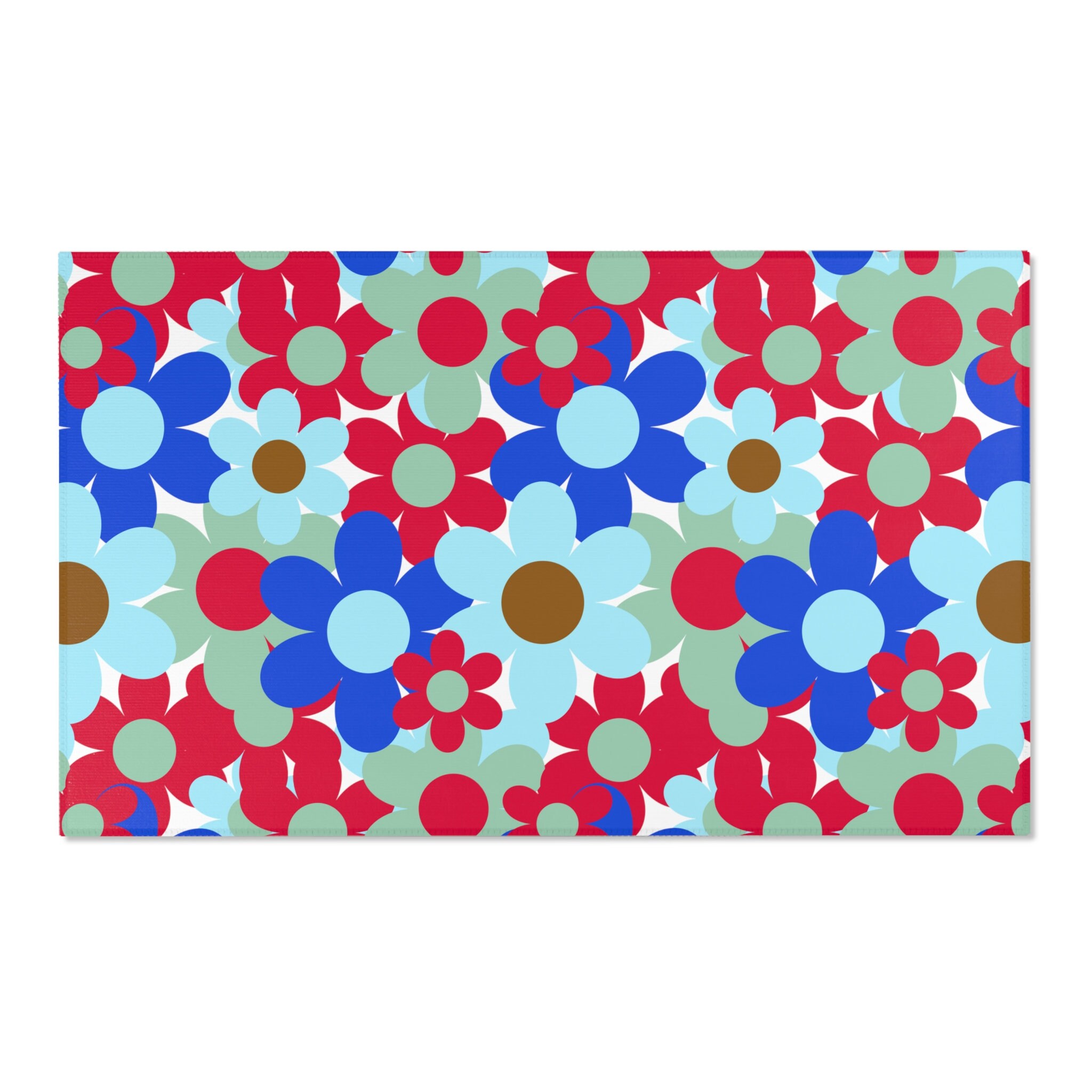 Vintage Colorpop Daisy Rug Flower Power Groovy Retro Carpet Etsy