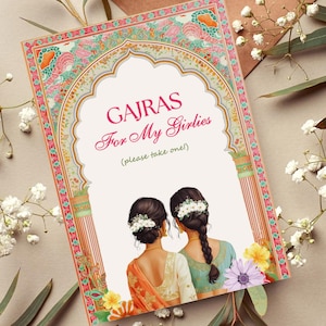 Placa de mesa da estação Mehndi, decoração de casamento Mehendi, lembrancinha de festa Mehndi Gajra para minhas meninas, decoração Dholki da estação Gajre, decoração de casamento indiano