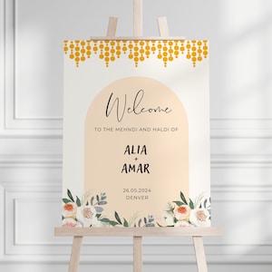 Wedding Sign Digital Download Wedding Welcome Sign Mehndi Welcome Poster Mehndi Decor Custom Mehndi Poster Template Indian Wedding Decor