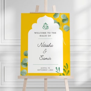 Haldi Welcome Sign for Indian Wedding Decor Haldi Welcome Sign in Orange Haldi Sign Template Indian Wedding Welcome Sign Custom Haldi Signs