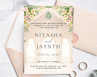 Indian Wedding Invitation Bundle, Instant Download, Sikh Wedding Card, Anand Karaj Invitations, Digital Invite for Mehndi, Sangeet, Haldi