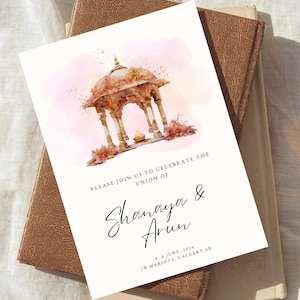 Modèle d’invitation de mariage indien, Digital Save The Dates, Invitation florale, Invitation de mariage hindou, Carte d’annonce de fiançailles, Télécharger