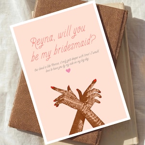 Zuid-Aziatische bruidsmeisje voorstelkaart, Desi Bride Squad Card, Be My Bridesmaid-sjabloon voor Indiase bruiloften, Mehndi-uitnodiging, bruidsmeisje
