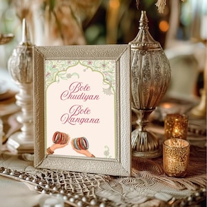 Bangle Bar Table Sign, Mehndi Decoration, Henna Station, Desi Wedding & Mehndi, Indian Table Sign