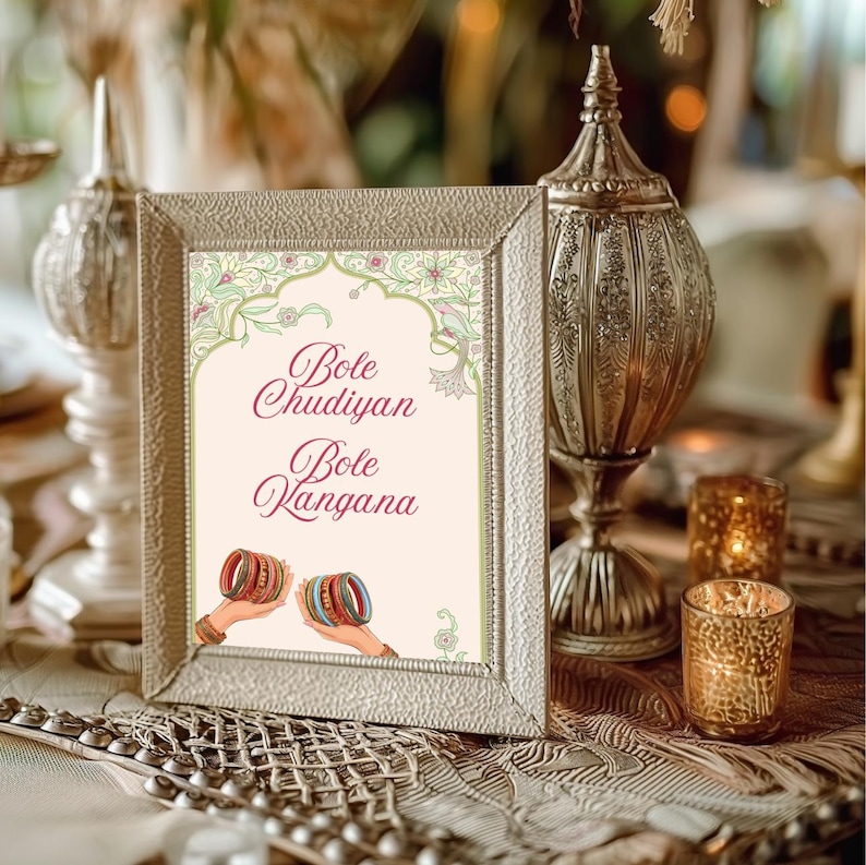 Bangle Bar Table Sign, Mehndi Decoration, Henna Station, Desi Wedding & Mehndi, Indian Table Sign