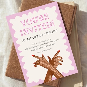 Mehndi Invitation Template, Henna Party Invitation, Mehendi Invitation Card, Indian Wedding E-vite, Digital Wedding Invite, Henna Ceremony