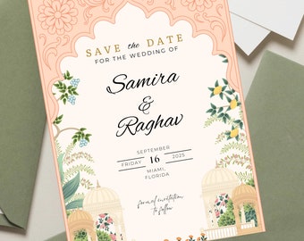 Customizable Indian Wedding Invitation, Royal Indian Wedding Card Template, Save the Date, Sikh Invitation Bundle, Hindu Wedding Anand Karaj