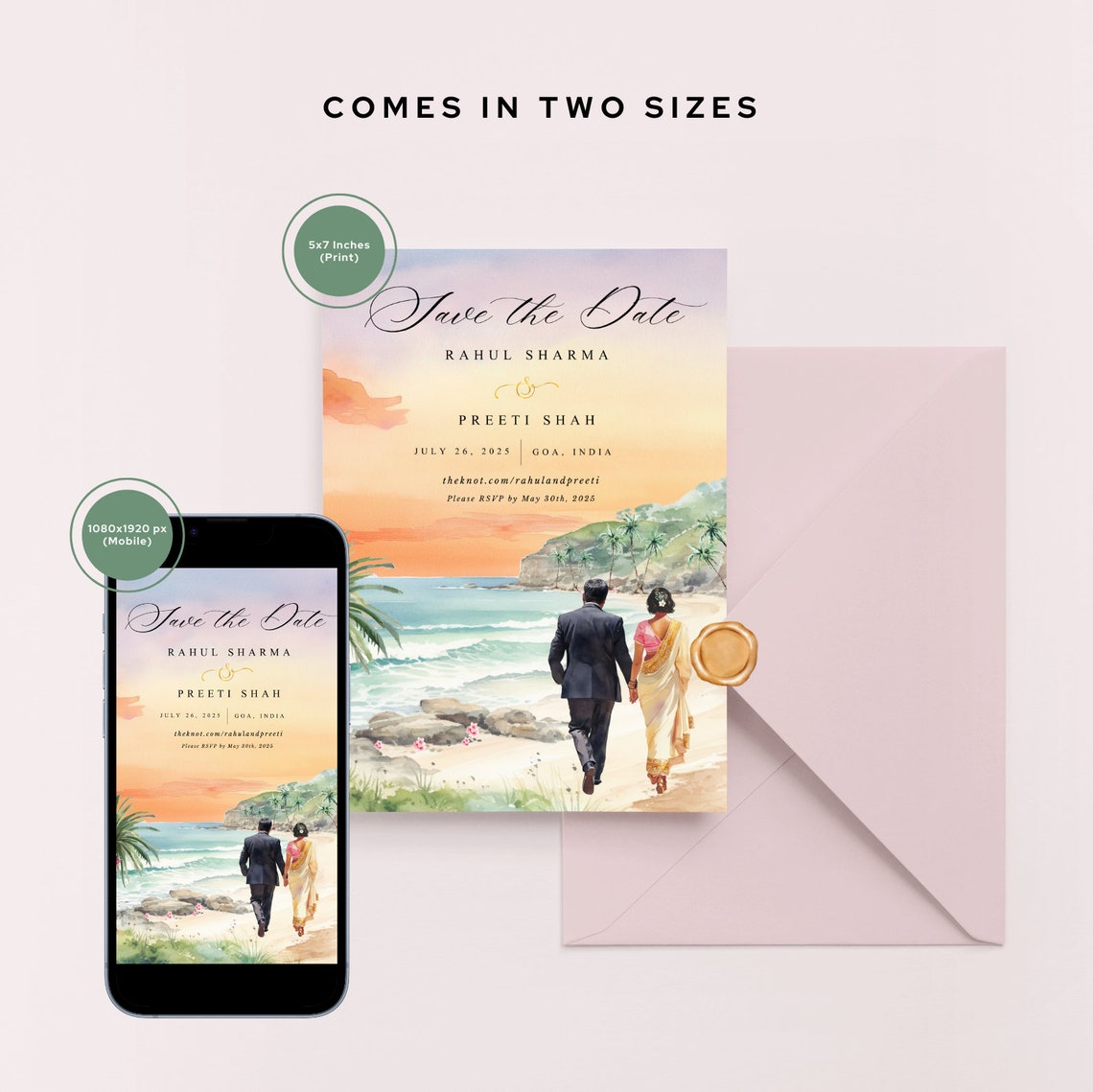 Indian Wedding Invitation Template, Goa Destination Wedding Card ...
