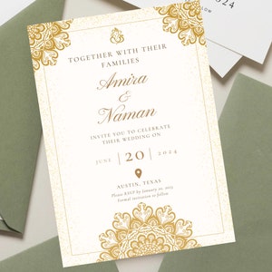 Téléchargement du modèle d’invitation de mariage hindou, mariages indiens, cartes de mariage du sud de l’Inde, invitation de mariage sikh, paquet de mariage, carte numérique