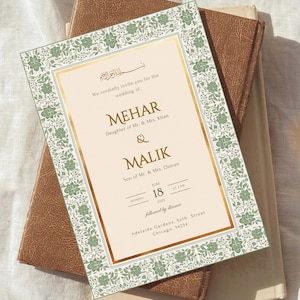 Modèle numérique de faire-part de mariage musulman, invitation électronique Walima, carte d'invitation islamique, réception islamique Walima, cartes Save the Date