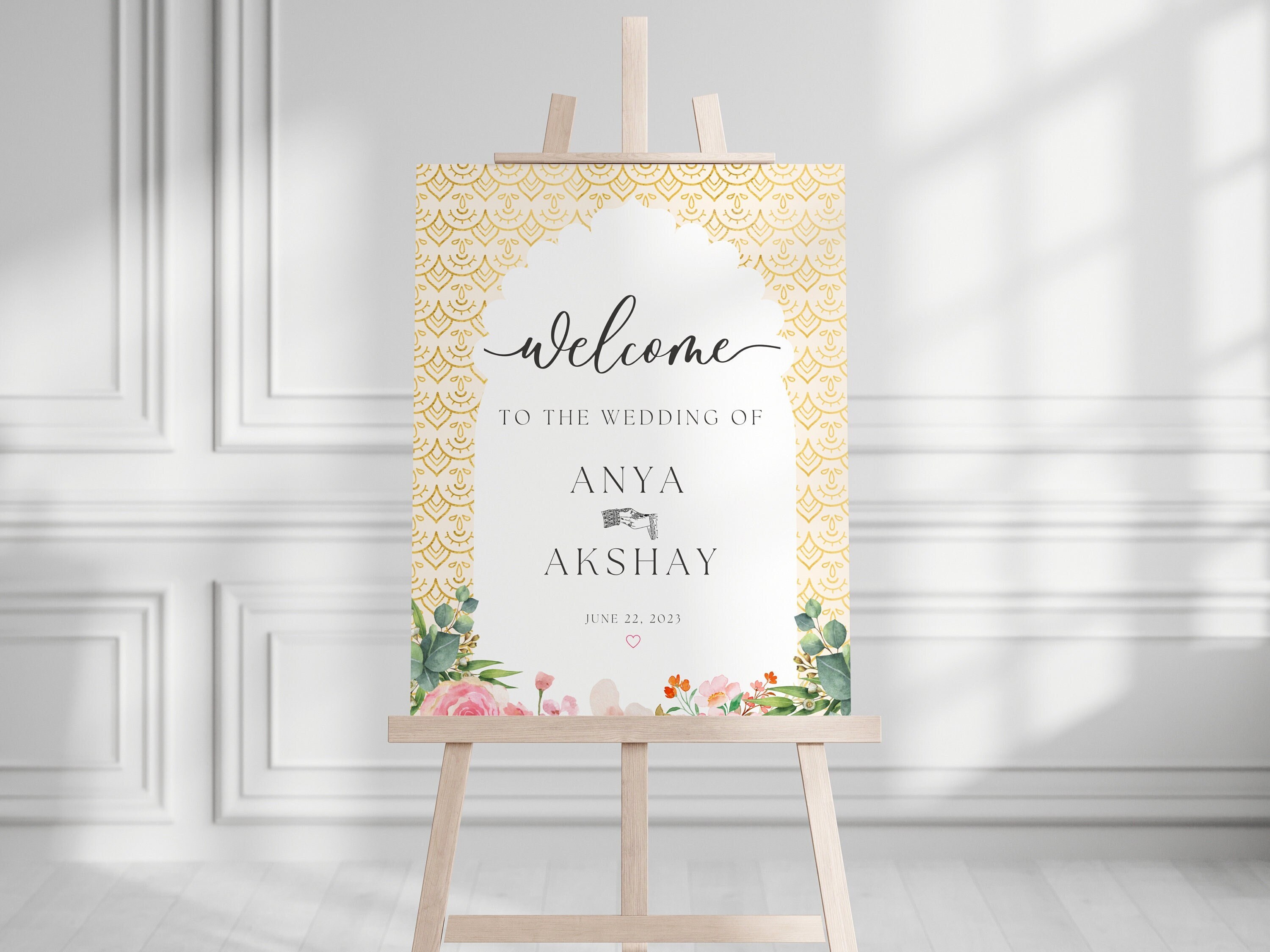Indian Wedding Welcome Sign Wedding Welcome Sign Template Welcome to ...