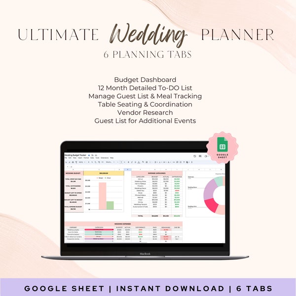 Google Sheets Wedding Budget Tracker, Wedding Planner Digital, Indian Wedding, Sikh Wedding Planner, Wedding RSVP Tracker, Wedding Checklist