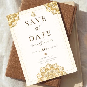 Faire-parts électroniques de mariage indien, faire-part de mariage numérique pour mariage hindou, réservez les dates imprimables, carte de mariage sikh, invitation mehndi