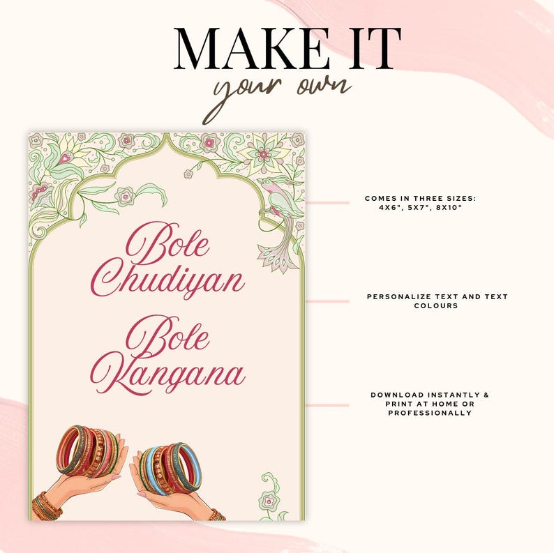 Maiyan and Choora Sign for Indian Wedding Decor