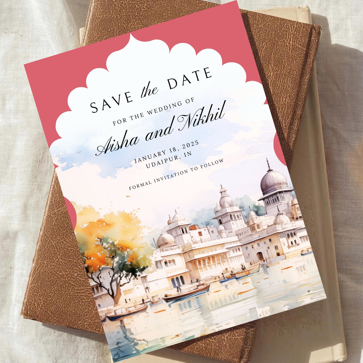 Save The Date Indian Wedding Templates Free Indian Save the Date Template, Destination Wedding Udaipur, Digital