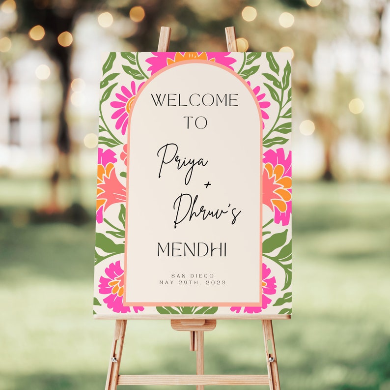 Mughal themed welcome sign