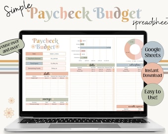 Modello di budget della busta paga per Fogli Google Foglio di calcolo del budget Budget settimanale Pianificatore finanziario Foglio di calcolo del budget della busta paga Foglio di calcolo della paga delle fatture