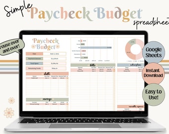 Paycheck Budget Template: Weekly Finance Planner for Google Sheets (Digital Download)