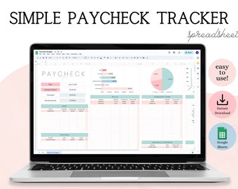 Paycheck Budget Spreadsheet: Bill Tracker, Finance Planner (Digital Download)