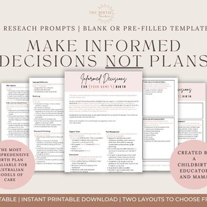Informed Decisions Birth Plan Preferences Template