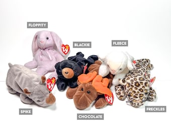 Beaniebaby様 リクエスト ジュエルオーキッド４点 まとめ商品 Vintage TY Beanie Baby - Assorted 1990s - Spike, Floppity, Blackie