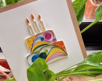 Quilling greeting card - Happy birthday