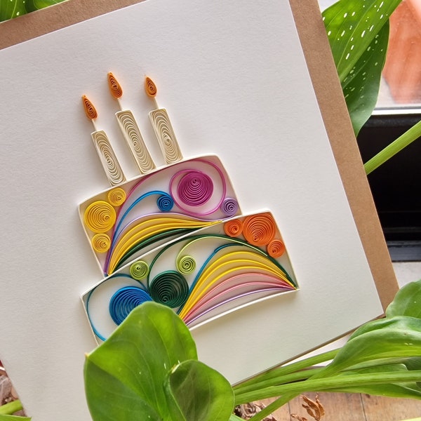 Quilling greeting card - Happy birthday