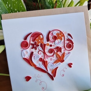 Biglietto di auguri quilling - coppia - amore