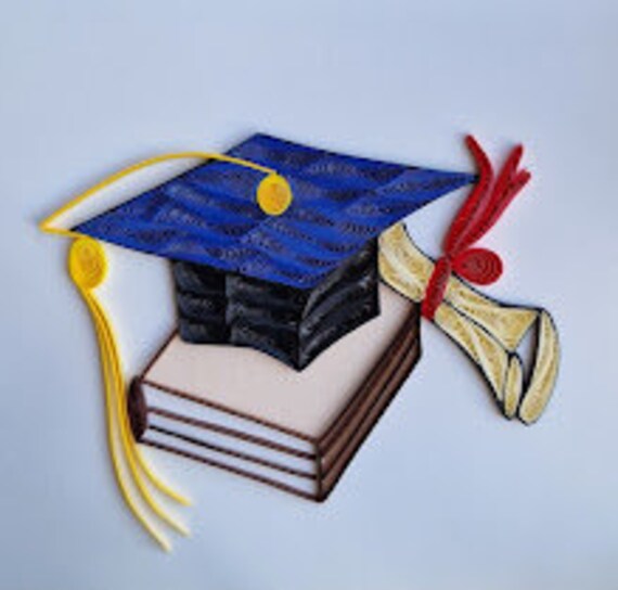 Quilled Graduation Cap And Diploma Graduation Card 2019