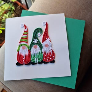 Cartão de Saudações - Feliz Aniversário - Obrigado - Parabéns - Cartões de Saudações da Temporada - Gnomo de Natal - Verde